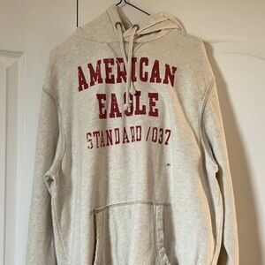 American Eagle Outfitters Cream and Red Collegiate Sweater